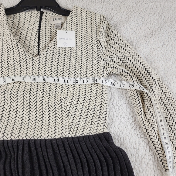 Anthropologie Ganni NWT black and white Jacquard Jersey dress Size Small - Picture 4 of 8